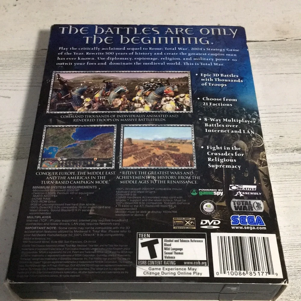 Medieval II Total War PC DVD Rom Windows 2000/XP vintage